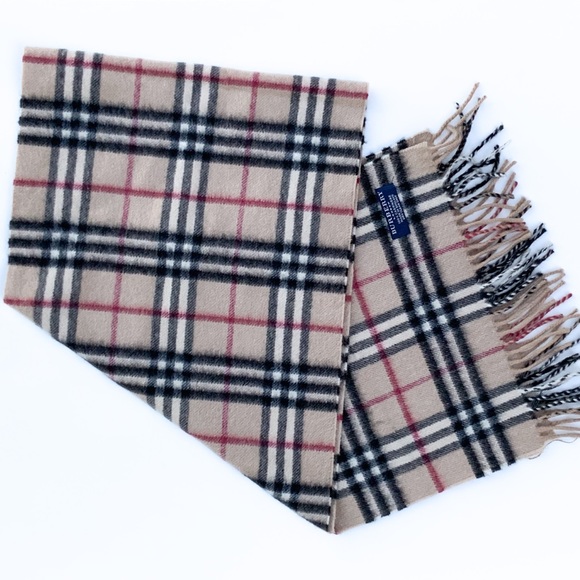 Burberry Accessories - Burberry Plaid 100% Cashmere Scarf with Fringe | Made In England